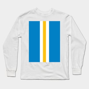 Retro American Football Stripes LA Blue, White, Yellow Long Sleeve T-Shirt